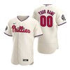 Philadelphia Phillies Custom 00 Cream 2022-23 World Series Jersey - Robokeg