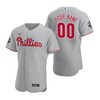 Philadelphia Phillies Custom 00 Gray 2022-23 World Series Jersey - Robokeg