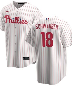 Philadelphia Phillies Kyle Schwarber 18 Home Player Name Jersey - White Jersey - Robokeg