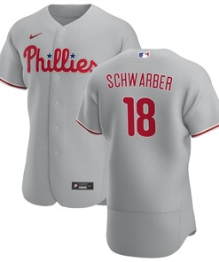 Philadelphia Phillies Kyle Schwarber 18 Road Player Name Jersey - Gray Jersey - Robokeg