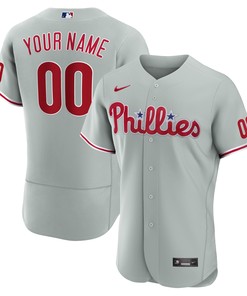 Philadelphia Phillies Road Authentic Custom Jersey - Gray Custom Jerseys Mlb - Robokeg