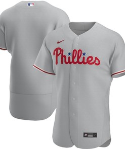 Philadelphia Phillies Road Authentic Team Jersey Gray Mlb - Robokeg