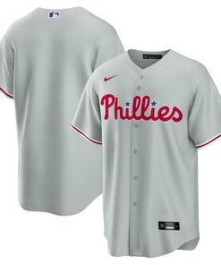 Philadelphia Phillies Road Replica Team Jersey Gray Mlb - Robokeg