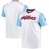 Philadelphia Phillies Stitches Cooperstown Collection Wordmark V-neck Jersey - White Mlb - Robokeg