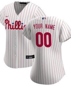 Philadelphia Phillies Womens Home Replica Custom Jersey - White Custom Jerseys Mlb - Robokeg