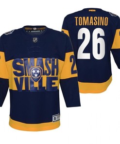 Philip Tomasino 26 Predators 2022 Stadium Series Youth Navy Primegreen Jersey Jersey - Robokeg