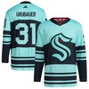 Philipp Grubauer 31 Seattle Kraken Reverse Retro 2.0 Jersey - Teal - Robokeg