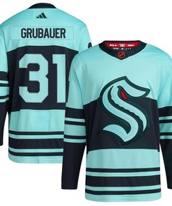 Philipp Grubauer 31 Seattle Kraken Reverse Retro 2.0 Jersey - Teal - Robokeg