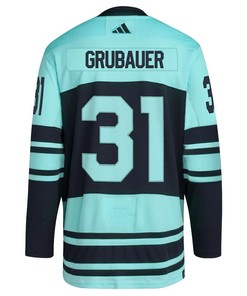 Philipp Grubauer 31 Seattle Kraken Reverse Retro 2.0 Jersey - Teal - Robokeg