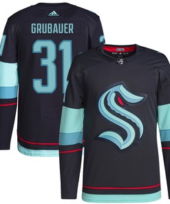 Philipp Grubauer Seattle Kraken Adidas Home Authentic Primegreen Player Jersey - Navy Nhl - Robokeg