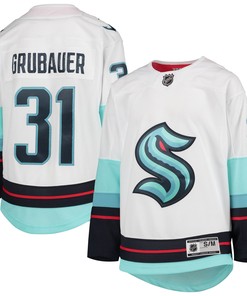 Philipp Grubauer Seattle Kraken Away Premier Player Jersey White Nhl - Robokeg