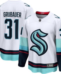 Philipp Grubauer Seattle Kraken Fanatics Branded Away Premier Breakaway Player Jersey - White Nhl - Robokeg