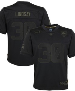 Phillip Lindsay Denver Broncos Youth 2020 Salute To Service Game Jersey - Black - Robokeg