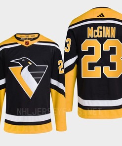 Pittsburgh Penguins 2022 Reverse Retro 2.0 Brock McGinn 23 Black Primegreen Jersey Men's - Robokeg