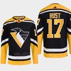 Pittsburgh Penguins 2022 Reverse Retro 2.0 Bryan Rust 17 Black Primegreen Jersey Men's - Robokeg