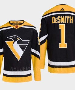 Pittsburgh Penguins 2022 Reverse Retro 2.0 Casey DeSmith 1 Black Primegreen Jersey Men's - Robokeg