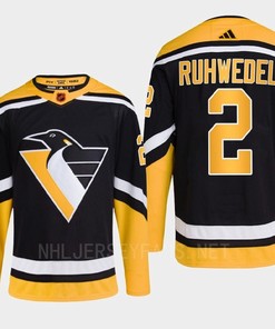 Pittsburgh Penguins 2022 Reverse Retro 2.0 Chad Ruhwedel 2 Black Primegreen Jersey Men's - Robokeg