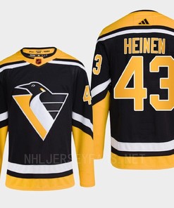 Pittsburgh Penguins 2022 Reverse Retro 2.0 Danton Heinen 43 Black Primegreen Jersey Men's - Robokeg