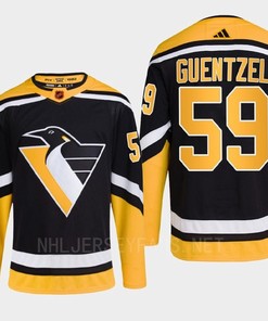 Pittsburgh Penguins 2022 Reverse Retro 2.0 Jake Guentzel 59 Black Primegreen Jersey Men's - Robokeg