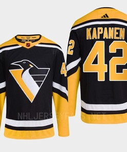Pittsburgh Penguins 2022 Reverse Retro 2.0 Kasperi Kapanen 42 Black Primegreen Jersey Men's - Robokeg