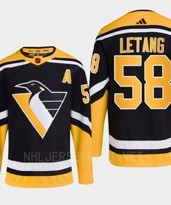 Pittsburgh Penguins 2022 Reverse Retro 2.0 Kris Letang 58 Black Primegreen Jersey Men's - Robokeg