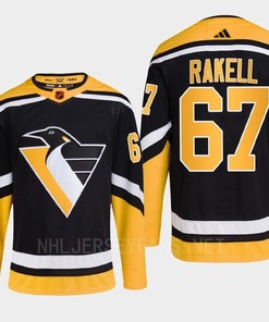 Pittsburgh Penguins 2022 Reverse Retro 2.0 Rickard Rakell 67 Black Primegreen Jersey Men's - Robokeg