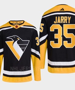 Pittsburgh Penguins 2022 Reverse Retro 2.0 Tristan Jarry 35 Black Primegreen Jersey Men's - Robokeg