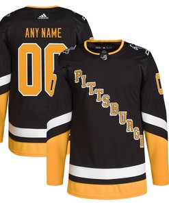 Pittsburgh Penguins Adidas 2021/22 Alternate Primegreen Authentic Pro Custom Jersey - Black Nhl - Robokeg