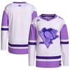 Pittsburgh Penguins Adidas Hockey Fights Cancer Primegreen Authentic Blank Practice Jersey - White/purple Nhl - Robokeg
