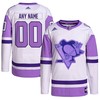 Pittsburgh Penguins Adidas Hockey Fights Cancer Primegreen Authentic Custom Jersey - White/purple Custom Jerseys Nhl - Robokeg