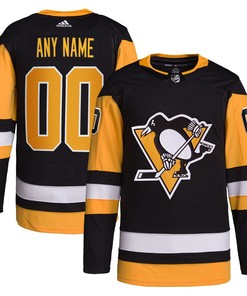 Pittsburgh Penguins Adidas Home Primegreen Authentic Pro Custom Jersey - Black Custom Jerseys Nhl - Robokeg