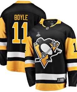Pittsburgh Penguins Brian Boyle 11 Home 2022 Stanley Cup Final Breakaway Men Jersey - Black - Robokeg