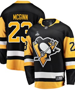 Pittsburgh Penguins Brock McGinn 23 Home 2022 Stanley Cup Final Breakaway Men Jersey - Black - Robokeg