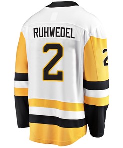 Pittsburgh Penguins Chad Ruhwedel 2 Away 2022 Stanley Cup Final Breakaway Men Jersey - White - Robokeg