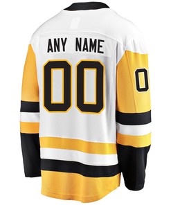 Pittsburgh Penguins Custom Away 2022 Stanley Cup Playoffs Breakaway Men Jersey - White - Robokeg