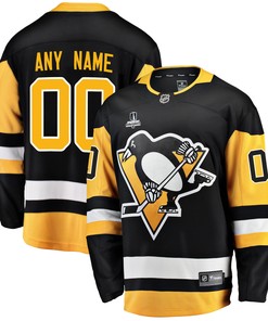Pittsburgh Penguins Custom Home 2022 Stanley Cup Final Breakaway Men Jersey - Black - Robokeg