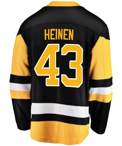 Pittsburgh Penguins Danton Heinen 43 Home 2022 Stanley Cup Final Breakaway Men Jersey - Black - Robokeg