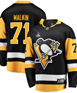 Pittsburgh Penguins Evgeni Malkin 71 Home 2022 Stanley Cup Final Breakaway Men Jersey - Black - Robokeg