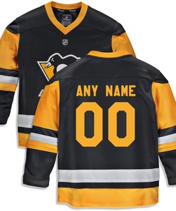 Pittsburgh Penguins Fanatics Branded Home Replica Custom Jersey - Black Custom Jerseys Nhl - Robokeg