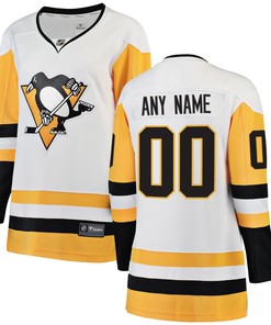 Pittsburgh Penguins Fanatics Branded Womens Away Breakaway Custom Jersey - White Custom Jerseys Nhl - Robokeg