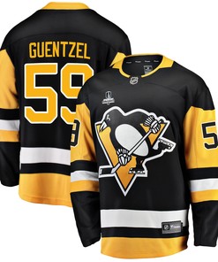 Pittsburgh Penguins Jake Guentzel 59 Home 2022 Stanley Cup Final Breakaway Men Jersey - Black - Robokeg