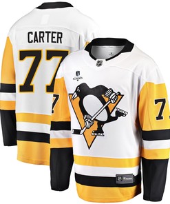 Pittsburgh Penguins Jeff Carter 77 Away 2022 Stanley Cup Final Breakaway Men Jersey - White - Robokeg