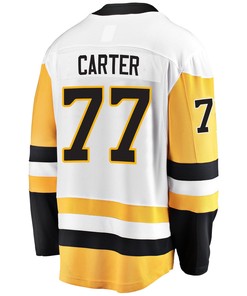 Pittsburgh Penguins Jeff Carter 77 Away 2022 Stanley Cup Final Breakaway Men Jersey - White - Robokeg