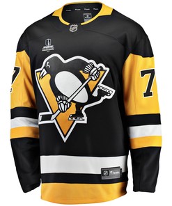 Pittsburgh Penguins Jeff Carter 77 Home 2022 Stanley Cup Final Breakaway Men Jersey - Black - Robokeg