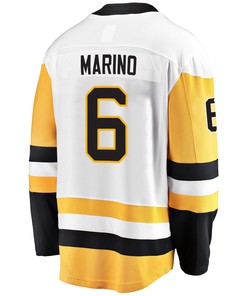 Pittsburgh Penguins John Marino 6 Away 2022 Stanley Cup Final Breakaway Men Jersey - White - Robokeg
