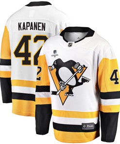 Pittsburgh Penguins Kasperi Kapanen 42 Away 2022 Stanley Cup Final Breakaway Men Jersey - White - Robokeg