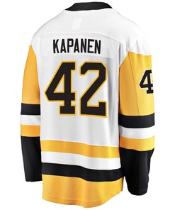 Pittsburgh Penguins Kasperi Kapanen 42 Away 2022 Stanley Cup Final Breakaway Men Jersey - White - Robokeg