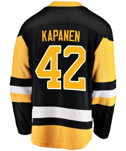 Pittsburgh Penguins Kasperi Kapanen 42 Home 2022 Stanley Cup Final Breakaway Men Jersey - Black - Robokeg