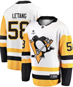 Pittsburgh Penguins Kris Letang 58 Away 2022 Stanley Cup Final Breakaway Men Jersey - White - Robokeg