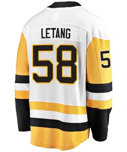 Pittsburgh Penguins Kris Letang 58 Away 2022 Stanley Cup Final Breakaway Men Jersey - White - Robokeg